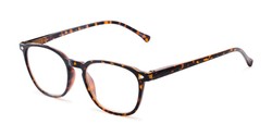 Angle of The Alistair in Glossy Tortoise, Women's and Men's Retro Square Reading Glasses