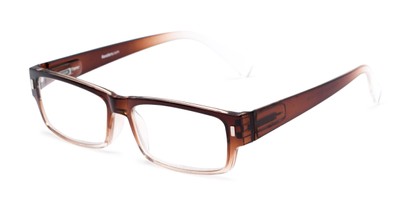 Angle of The Althorpe in Brown/Clear Fade, Women's and Men's Rectangle Reading Glasses