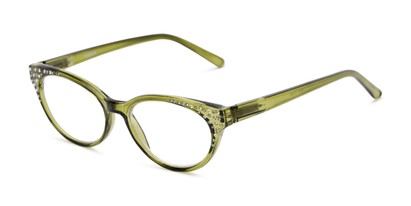 Angle of The Astrid in Green, Women's Cat Eye Reading Glasses
