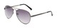 Angle of The Bond Bifocal Reading Sunglasses in Grey with Smoke, Women's and Men's Aviator Reading Sunglasses