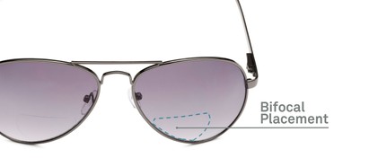 Detail of The Bond Bifocal Reading Sunglasses in Grey with Smoke