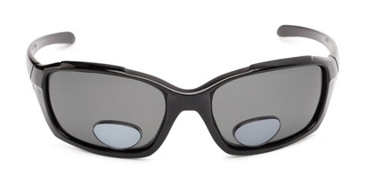 Front of The Bridgewater Polarized Bifocal Reading Sunglasses in Glossy Black with Smoke