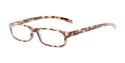 Angle of The Buttercup in Brown Floral, Women's Rectangle Reading Glasses