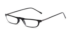 Angle of The Charm in Black, Women's and Men's Rectangle Reading Glasses
