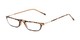 Angle of The Charm in Tan Tortoise, Women's and Men's Rectangle Reading Glasses