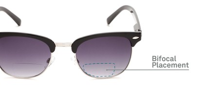 Detail of The Everglade Bifocal Reading Sunglasses in Black with Smoke