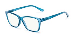 Angle of The Francis Computer Reader in Blue, Women's and Men's Retro Square Reading Glasses