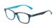 Angle of The Leopold in Blue and black, Women's and Men's Retro Square Reading Glasses