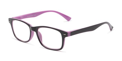 Angle of The Leopold in Purple and Black, Women's and Men's Retro Square Reading Glasses