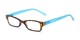 Angle of The Lime in Tortoise/Blue, Women's and Men's Rectangle Reading Glasses