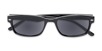 Folded of The Liverpool Reading Sunglasses in Black with Smoke