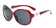 Angle of The Marigold Bifocal Reading Sunglasses in Red/Gold with Smoke, Women's Round Reading Sunglasses