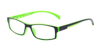 Angle of The Nova in Neon Green, Women's and Men's Rectangle Reading Glasses