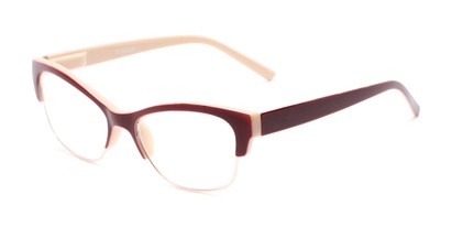 Angle of The Orchid in Tan and Red, Women's Cat Eye Reading Glasses