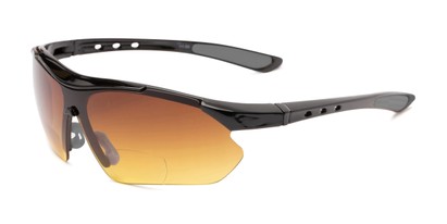 Angle of The Outback Driving Bifocal Reading Sunglasses in Black/Grey with Amber, Women's and Men's Sport & Wrap-Around Reading Sunglasses