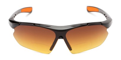Front of The Outback Driving Bifocal Reading Sunglasses in Black/Orange with Amber