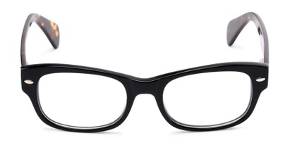 Front of The Parker Customizable Reader in Black and Tortoise