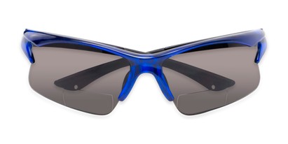 Folded of The Phoenix Bifocal Reading Sunglasses in Blue with Smoke
