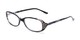 Angle of The Pixie in Black Floral, Women's Oval Reading Glasses