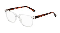 Angle of The Lancelot in Crystal Clear/Shiny Tortoise, Women's and Men's Square Reading Glasses
