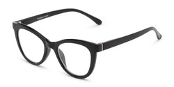 Angle of The Betty in Black, Women's Cat Eye Reading Glasses