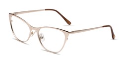 Angle of The Victoria in Gold, Women's Cat Eye Reading Glasses