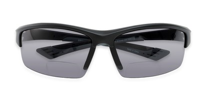 Folded of The Roster Bifocal Reading Sunglasses in Matte Black with Smoke