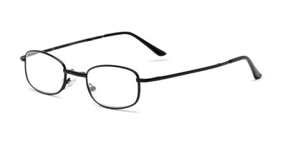 Angle of The Ryder Folding Reader in Black, Women's and Men's Oval Reading Glasses