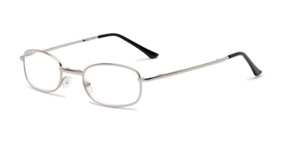 Angle of The Ryder Folding Reader in Silver, Women's and Men's Oval Reading Glasses