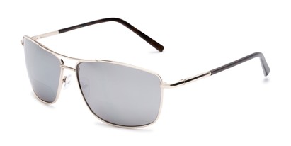 Angle of The Ryker Bifocal Reading Sunglasses in Gold with Silver Mirror, Women's and Men's Aviator Reading Sunglasses