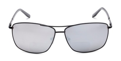 Front of The Ryker Bifocal Reading Sunglasses in Black with Silver Mirror