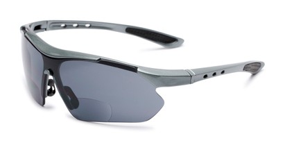 Angle of The Topsail Bifocal Reading Sunglasses in Grey/Black with Smoke, Women's and Men's Sport & Wrap-Around Reading Sunglasses