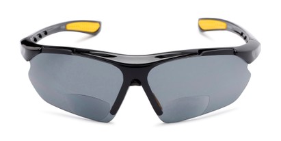 Front of The Topsail Bifocal Reading Sunglasses in Black/Yellow with Smoke