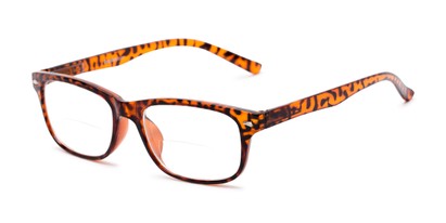Angle of The Williamsburg Bifocal in Brown Tortoise, Women's and Men's Retro Square Reading Glasses