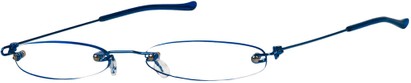 Angle of The Toronto Slim Reader in Blue, Women's and Men's Oval Reading Glasses