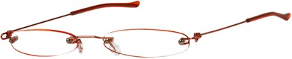 Angle of The Toronto Slim Reader in Red, Women's and Men's Oval Reading Glasses