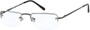 Angle of The Winchester Bifocal in Glossy Grey, Women's and Men's Rectangle Reading Glasses
