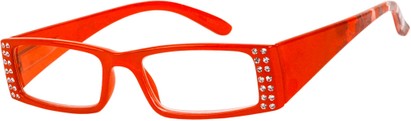 Angle of The Ruby in Red, Women's Rectangle Reading Glasses