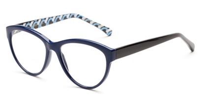 Angle of The Millicent in Navy/Black Rings, Women's Cat Eye Reading Glasses