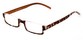Angle of The Brent in Brown Tortoise with Orange, Women's and Men's Rectangle Reading Glasses