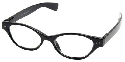 Angle of The Cat in Black, Women's Cat Eye Reading Glasses