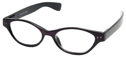 Angle of The Cat in Purple and Black, Women's Cat Eye Reading Glasses