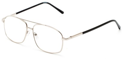 Angle of The Thorton in Silver, Women's and Men's Aviator Reading Glasses