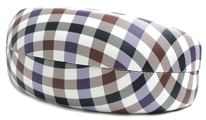 Angle of Extra Large Plaid Reading Glasses Case in Brown/Purple/Black, Women's and Men's  Hard Cases