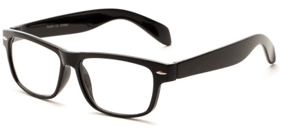 Angle of The Beckman in Black, Women's and Men's Retro Square Reading Glasses