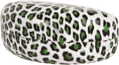 Angle of Extra Large Leopard Print Case  in Green, Women's and Men's  Hard Cases