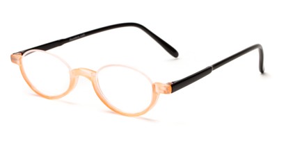 Angle of The Clover in Orange/Black, Women's and Men's Round Reading Glasses