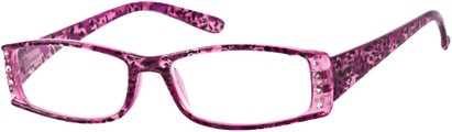 Angle of The Countess in Purple Leopard, Women's Rectangle Reading Glasses