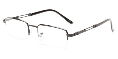 Angle of The Napolean in Black, Women's and Men's Rectangle Reading Glasses