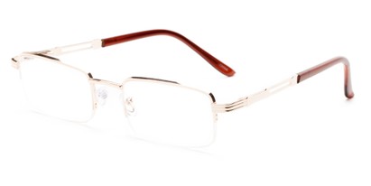 Angle of The Napolean in Gold, Women's and Men's Rectangle Reading Glasses